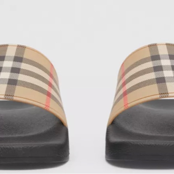 VINTAGE CHECKED BURBERRY SLIDES - Picture 7 of 7